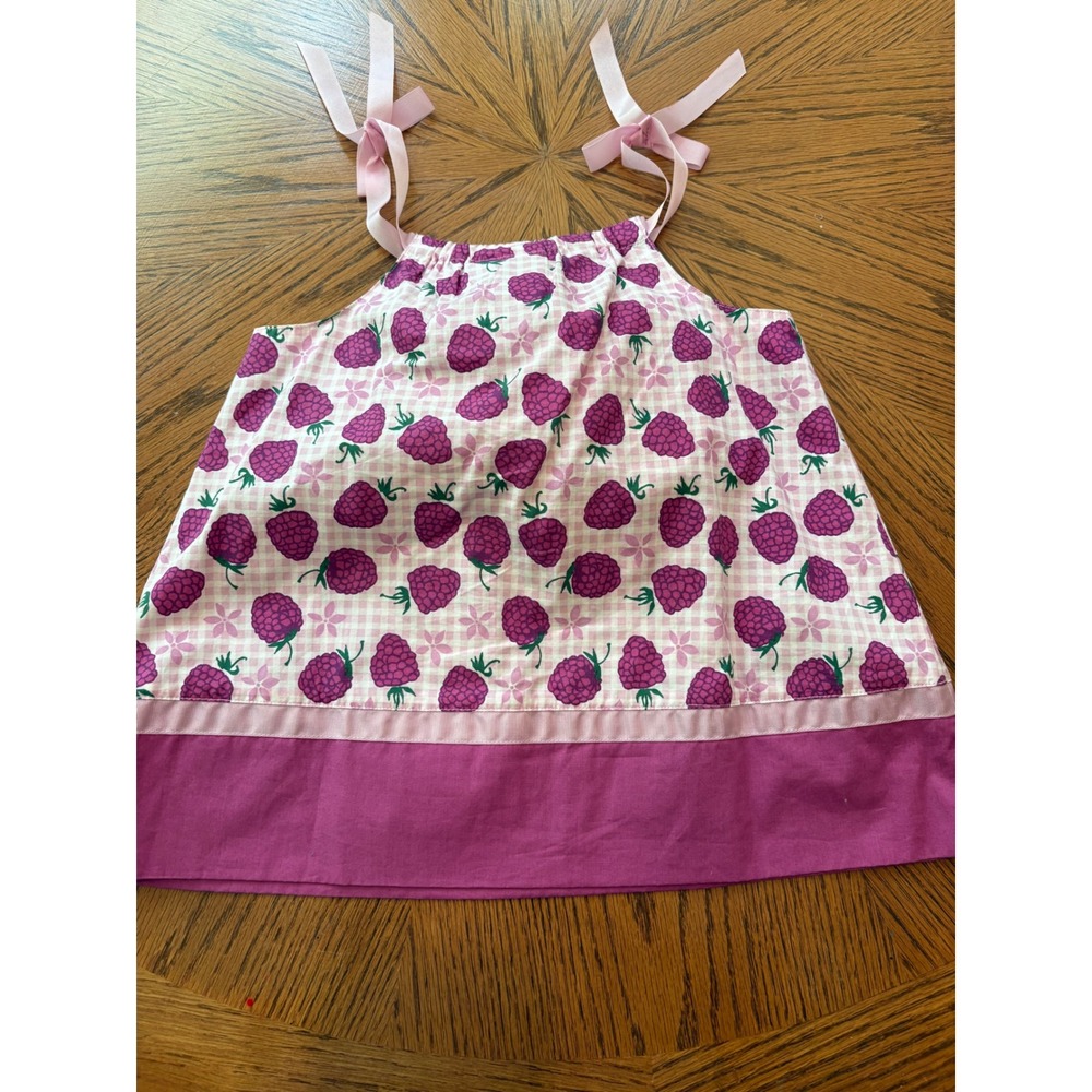 Bitty Baby American Girl Girls Purple‎ Raspberry Gingham Tie Strap Top Size 7 - Picture 8 of 9